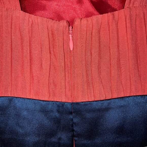 BCBGMaxAzria: Coral, navy and cream cocktail dress (size 4) - Picture 9 of 14